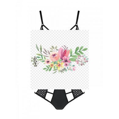 Розпродаж!!! Комплект з екошкіри Passion Tamaris Set black S/M, бюстгальтер та трусики SO5797 фото