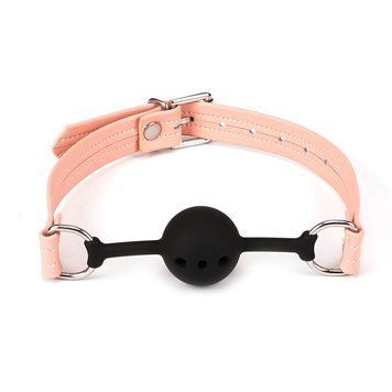 Повітропроникний кляп Liebe Seele Dark Candy Pink Ball Gag, силіконова кулька, діаметр 4,3 см SX1658 фото