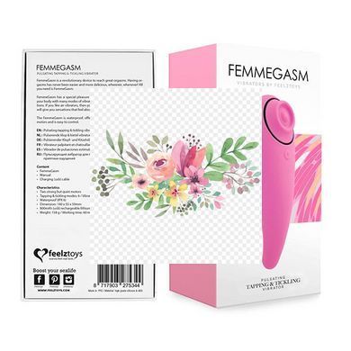 Пульсатор для клитора плюс вибратор FeelzToys - FemmeGasm Tapping & Tickling Vibrator Pink SO4579 фото