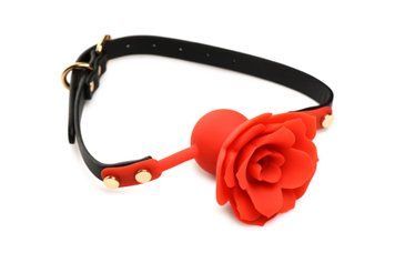 Силіконовий кляп з трояндою Master Series: Blossom Silicone Rose Gag &ndash; Red SO8801 фото