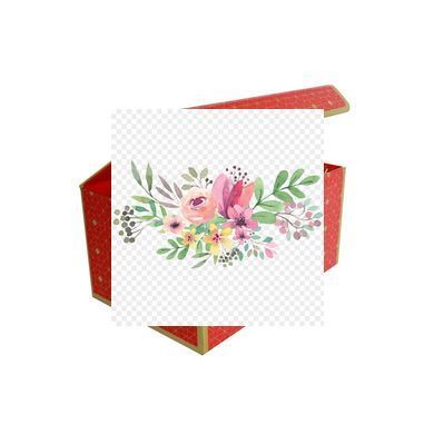 Подарочная коробка красная с золотым геометрическим рисунком, M &mdash; 23&times;16&times;12 см SO8912 фото
