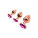 Металлическая анальная пробка Wooomy Tralalo Rose Gold Metal Plug Magenta L, диаметр 4 см, длина 9 с SO7425 фото 4