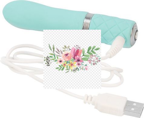 Розкішний вібратор PILLOW TALK - Flirty Teal з кристалом Swarovski, гнучка головка SO2726 фото