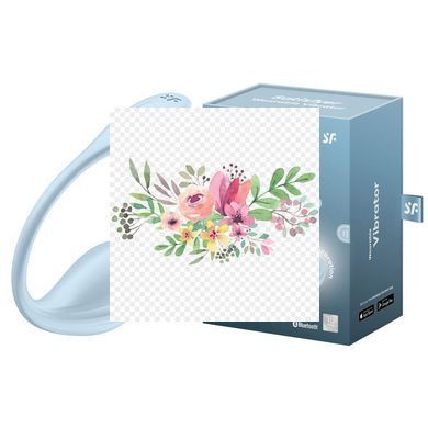 Смарт-виброяйцо Satisfyer Smooth Petal Connect App Light Blue SX0667 фото