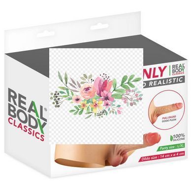Силіконові трусики з фалоімітатором Real Body Real Manly, L/XL, суцільна конструкція, для неї SO9955 фото