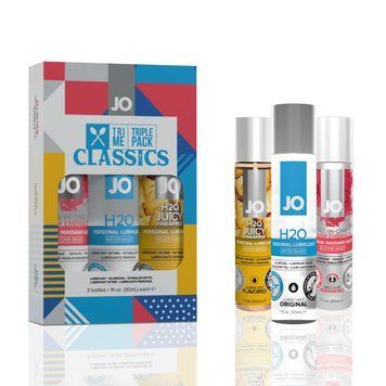 Набор JO Tri-Me Triple Pack &mdash; Classics (3&times;30 мл) водная, силиконовая и вкусовая смазки SO2839 фото