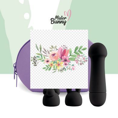 Мини-вибратор FeelzToys Mister Bunny Black с двумя насадками SO4438 фото