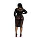 Платье-бодистокинг Moonlight Plus Model 03 XL-XXXL Black, миди, длинный рукав SO8194 фото 2