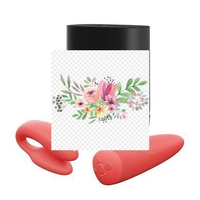 Смарт-вібратор для пар We-Vibe Chorus Crave Coral, сенсорне керування вібраціями стисненням пульта SO6920 фото