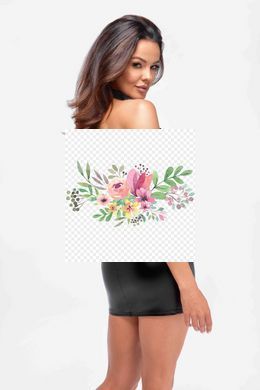 Платье Noir Handmade F311 Eros, XXL, black, мини, юбка под латекс, верх &mdash; сетка, открытая спина SX0307 фото