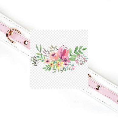 Ошейник с поводком Liebe Seele White & Pink Fairy Goat Leather Collar SX2826 фото