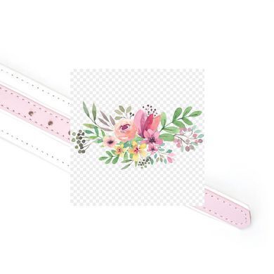 Ошейник с поводком Liebe Seele White & Pink Fairy Goat Leather Collar SX2826 фото