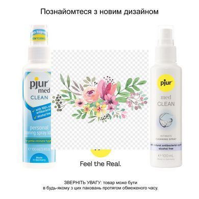 Очищувальний спрей pjur med Clean Spray 100 мл, для ніжної шкіри та іграшок, антибактеріальний PJ10440 фото