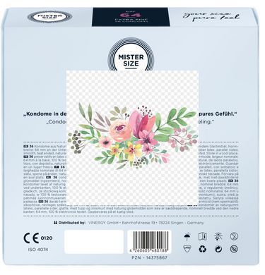 Презервативы Mister Size - pure feel - 64 (36 condoms), толщина 0,05 мм SO8054 фото