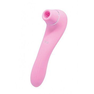 Вакуумный стимулятор с вибрацией Wooomy Smoooch Pink Clitoral Suction & Vibration, 10х2 режимов SO7409 фото