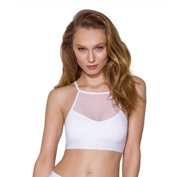 Спортивний топ з прозорою вставкою Passion PS006 TOP XL, white SO4246 фото