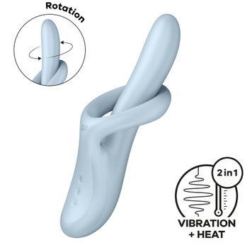 Вибратор с ротацией Satisfyer Heat Flex 4 Blue, подогрев до 39&deg;C SX2169 фото
