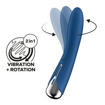 Вібратор точки G з обертанням Satisfyer Spinning Vibe 1 Blue, 2 мотори SX0559 фото