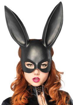 Пластикова маска кролика Leg Avenue Masquerade Rabbit Mask, чорна, One Size, на резинці SO9090 фото