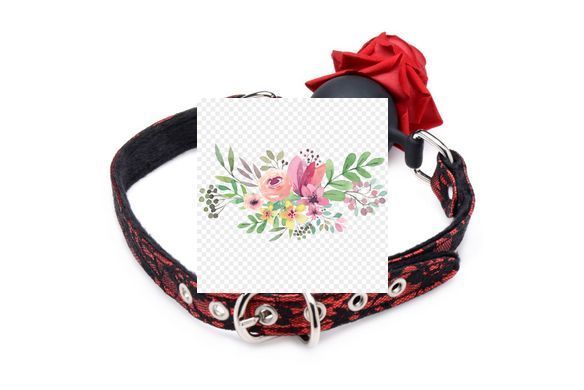 Кляп с розой Master Series: Eye-Catching Ball Gag With Rose, черно-красный SO8794 фото